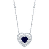 3/8CTW-DIA CN 6X6 MM HEART-BS NAT GEM NECKLACE (18 INCH)